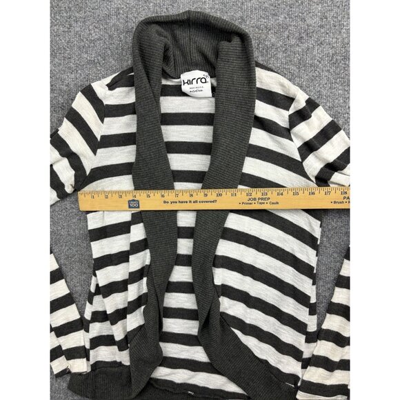 Kirra Cardigan Women's Medium Black White Stripe Open Front Sweater USA Made - Picture 3 of 8